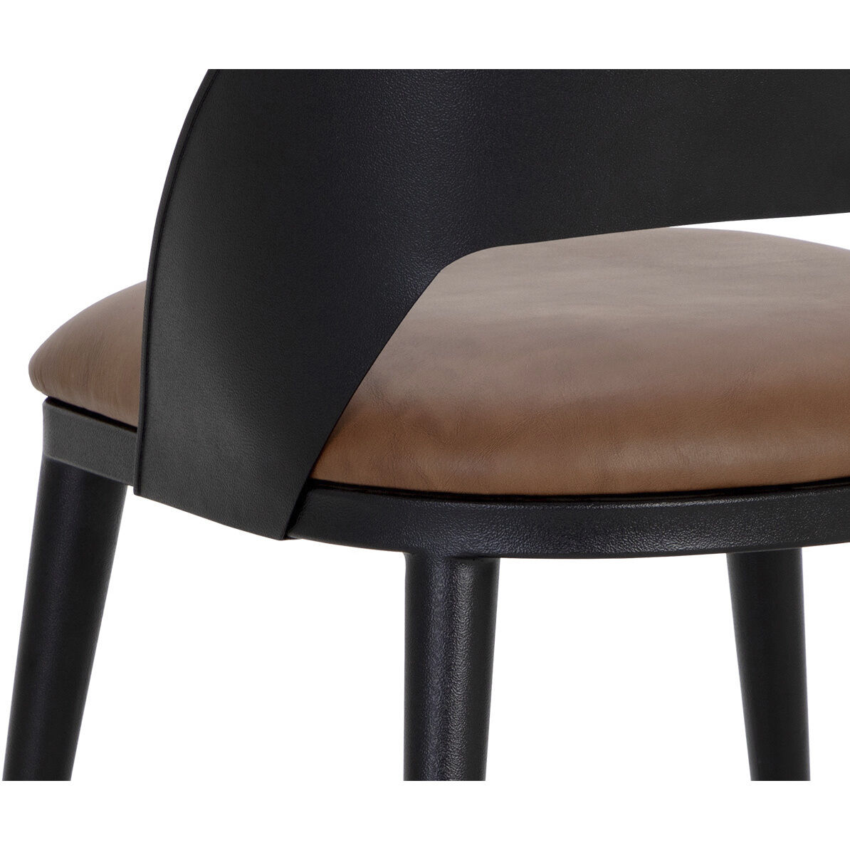 Dezirae Black / Cognac Leather Dining Chair
